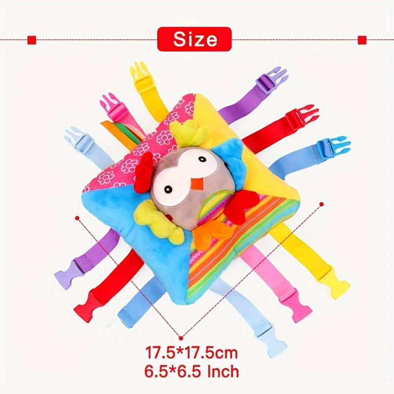 Animal Buckle Square Plush Bag Toddlers Sensory Buckle Pillow Toy