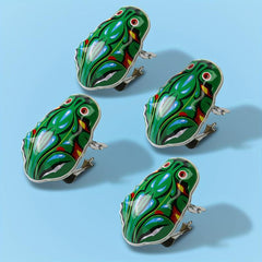 Wind Up Frog Toy Jumping Frog Retro Toy Green Metal Jumping Frog