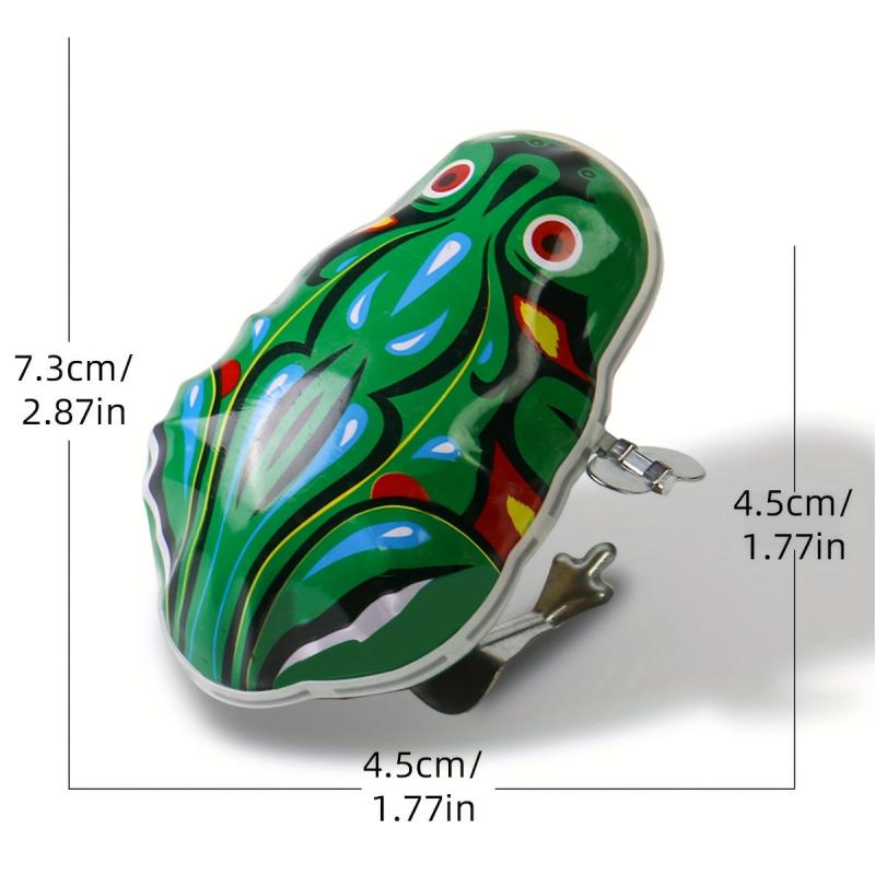 Wind Up Frog Toy Jumping Frog Retro Toy Green Metal Jumping Frog