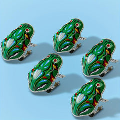 Wind Up Frog Toy Jumping Frog Retro Toy Green Metal Jumping Frog