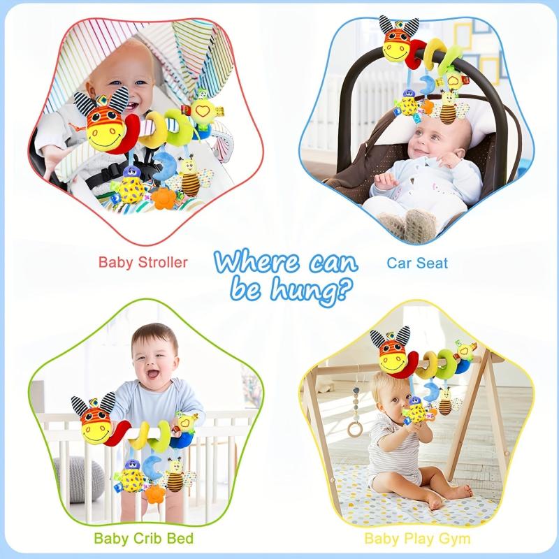 Baby Car Seat Toy Activity Stroller Mobile Toy Spiral Suspension