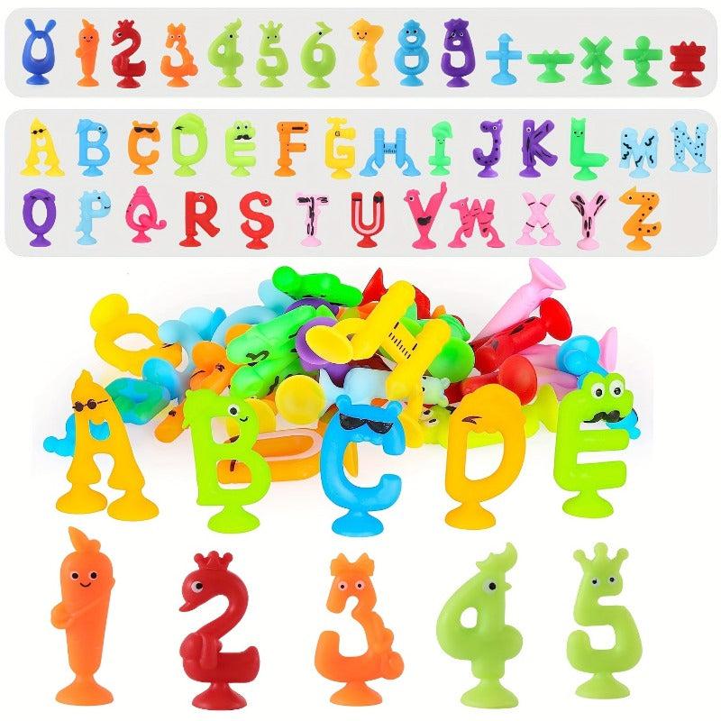 26pcs Colorful Numbers Letters Suction Cup Kids Sensory Toys