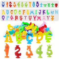 26pcs Colorful Numbers Letters Suction Cup Kids Sensory Toys