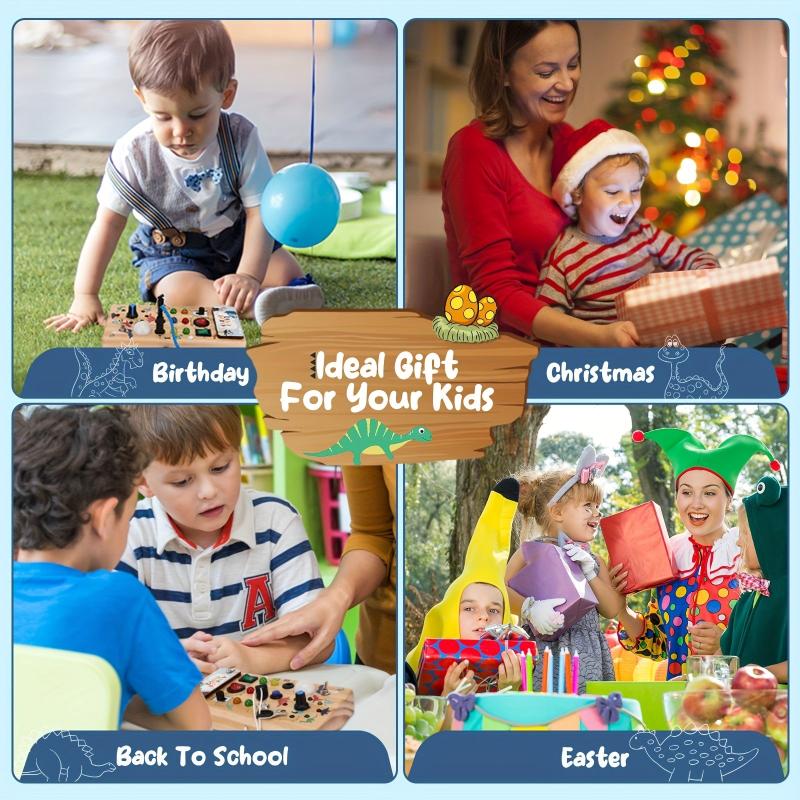 LED Light Switches Busy Board Sensory Toys For Toddlers & Babies 1 Year Old