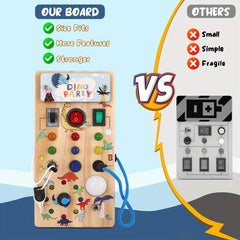 LED Light Switches Busy Board Sensory Toys For Toddlers & Babies 1 Year Old