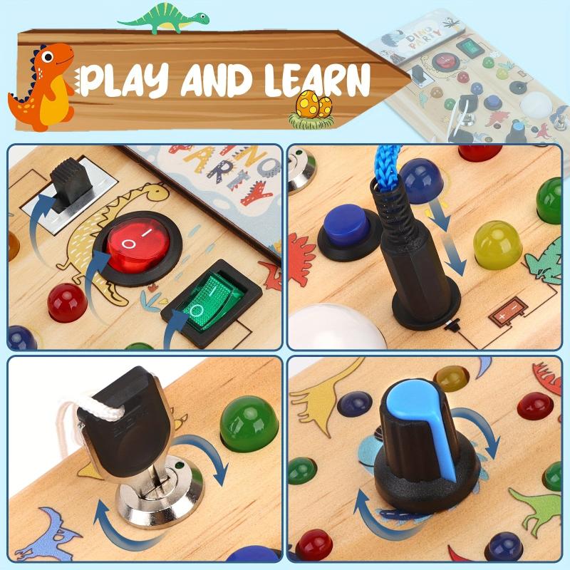 LED Light Switches Busy Board Sensory Toys For Toddlers & Babies 1 Year Old