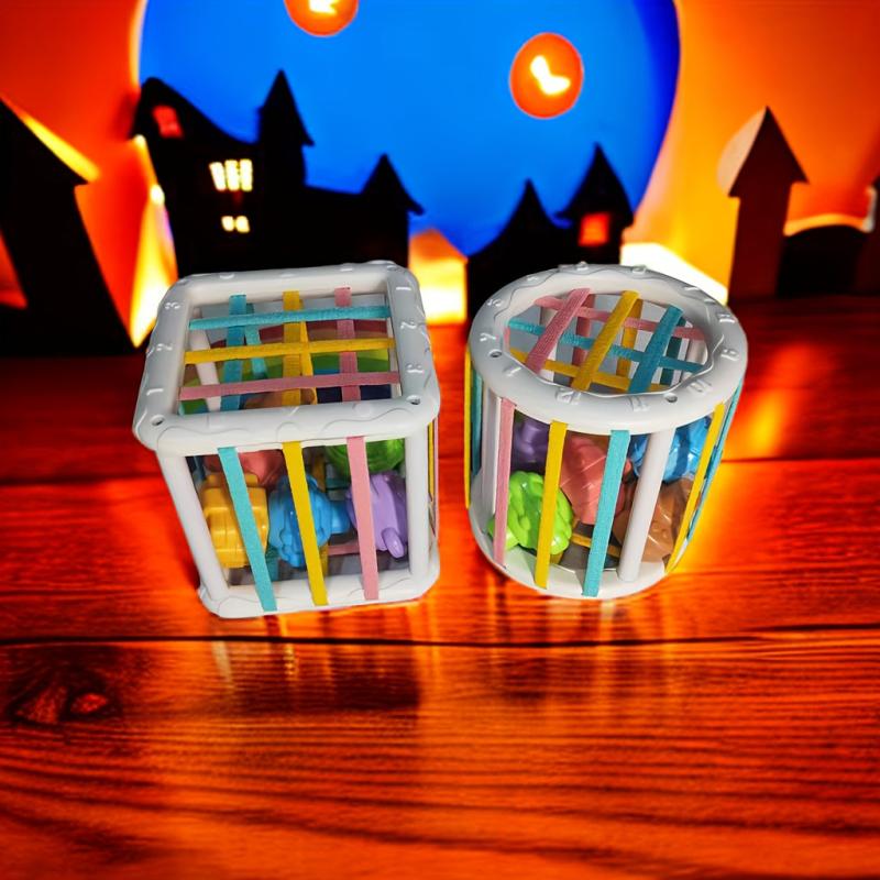Rainbow Push & Pull Toy Shape Grasp Training Educational Toy
