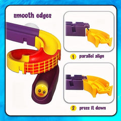 34pcs Bath Toys for Kids Ages 4-8, Wall Bathtub Slide Shower Tracks & Water Toys
