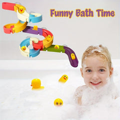 34pcs Bath Toys for Kids Ages 4-8, Wall Bathtub Slide Shower Tracks & Water Toys