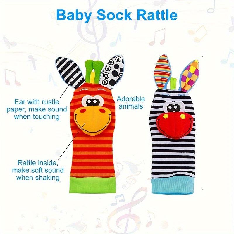 Baby Wrist Strap Watch & Socks Set with Rattle Toy