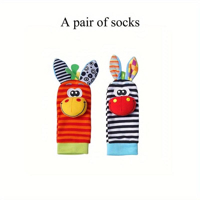 Baby Wrist Strap Watch & Socks Set with Rattle Toy