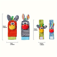Baby Wrist Strap Watch & Socks Set with Rattle Toy