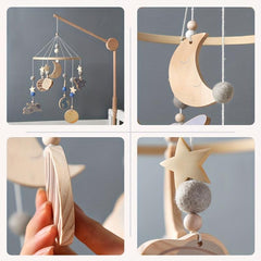 Wooden Space Bed Bell for Soothing Babies