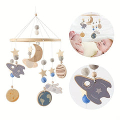 Wooden Space Bed Bell for Soothing Babies
