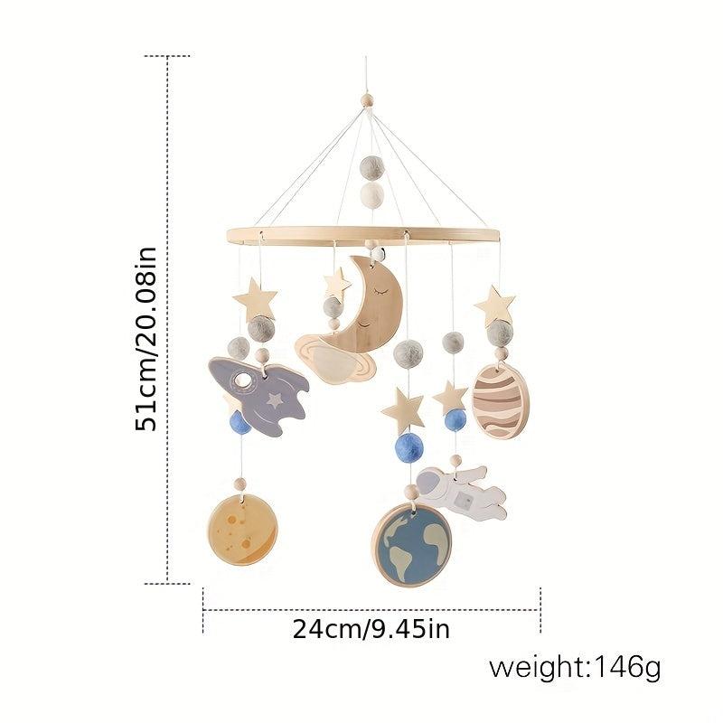 Wooden Space Bed Bell for Soothing Babies
