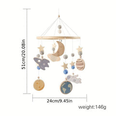 Wooden Space Bed Bell for Soothing Babies