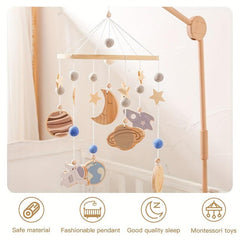 Wooden Space Bed Bell for Soothing Babies