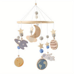Wooden Space Bed Bell for Soothing Babies