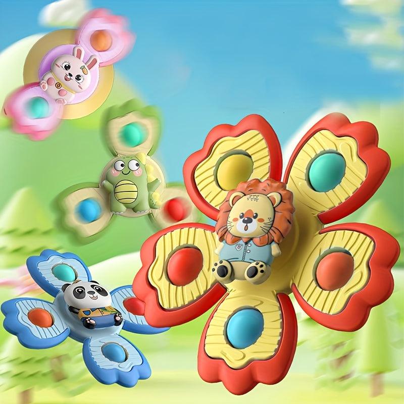 4Pcs Suction Cup Spinning Top Sensory Toys For Toddlers