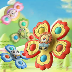 4Pcs Suction Cup Spinning Top Sensory Toys For Toddlers