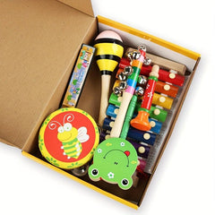 Kids Musical Instrument Set Montessori Toys Wooden Percussion Music Toy