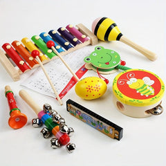 Kids Musical Instrument Set Montessori Toys Wooden Percussion Music Toy