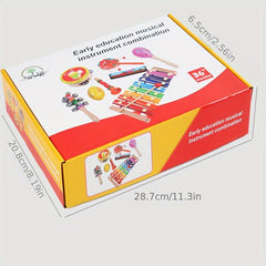 Kids Musical Instrument Set Montessori Toys Wooden Percussion Music Toy