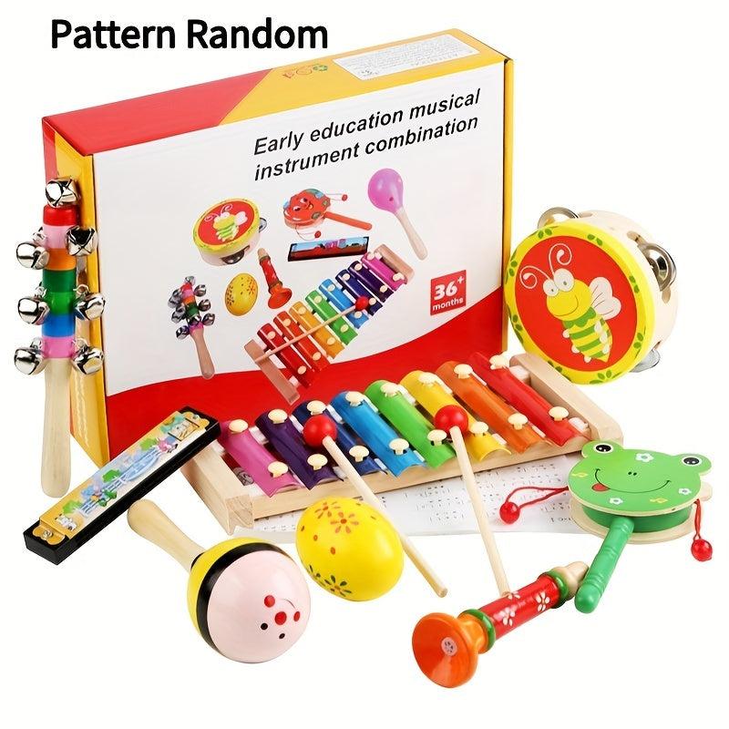 Kids Musical Instrument Set Montessori Toys Wooden Percussion Music Toy