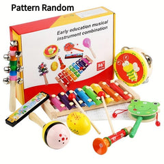 Kids Musical Instrument Set Montessori Toys Wooden Percussion Music Toy