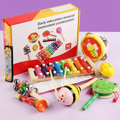 Kids Musical Instrument Set Montessori Toys Wooden Percussion Music Toy