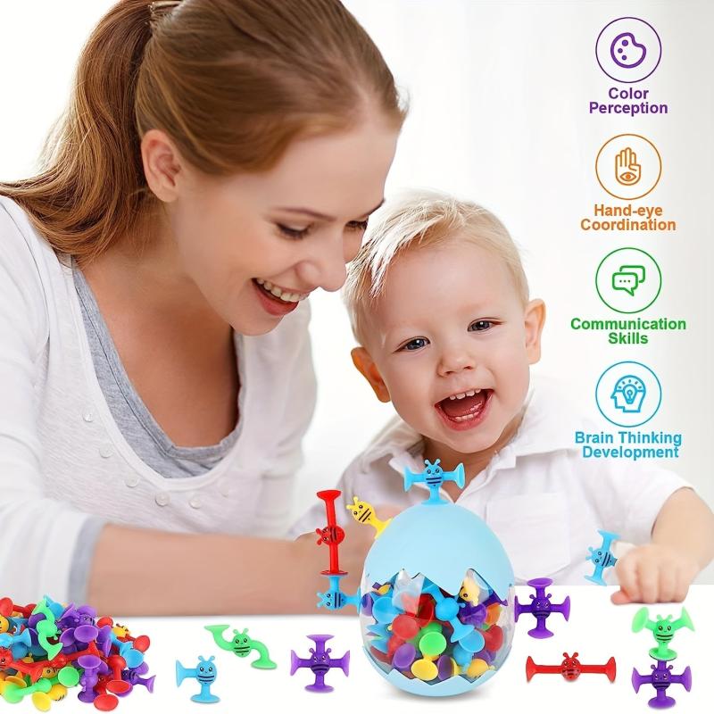 32-Piece Montessori Silicone Bee Suction Toy for Bath, Ages 3-8