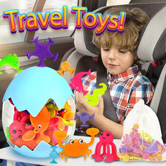 50 Pcs Ocean Animal Suction Cup Toys for Toddlers 3-6 Years Old