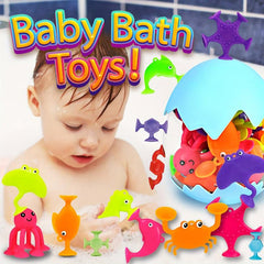 50 Pcs Ocean Animal Suction Cup Toys for Toddlers 3-6 Years Old