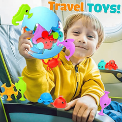 18pcs Suction Bath Toys Motor & Sensory Development for Toddlers