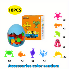 18pcs Suction Bath Toys Motor & Sensory Development for Toddlers