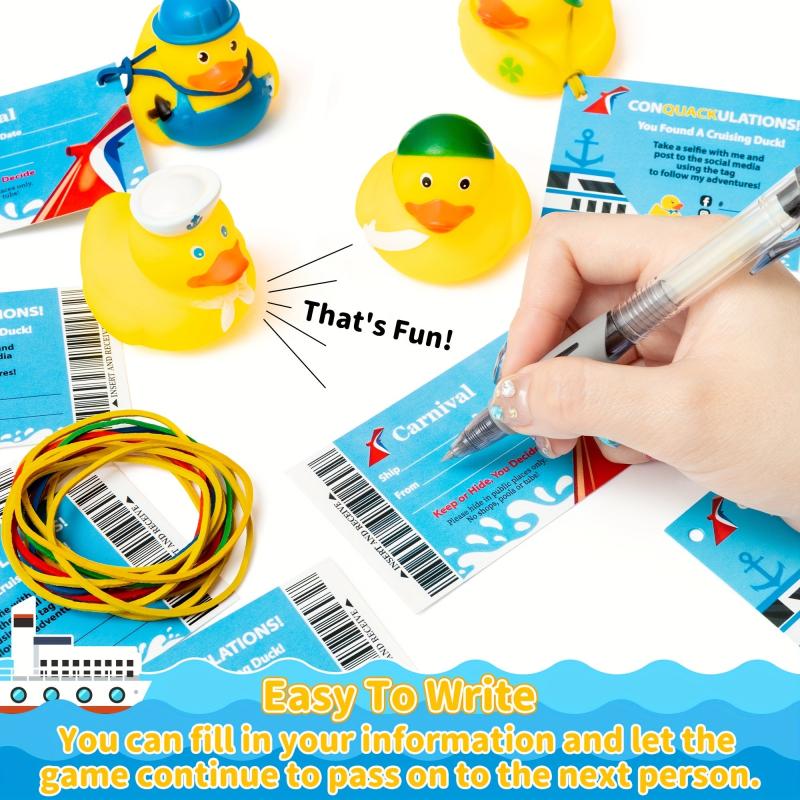 20 Vinyl Ducklings 20 Cards 20 Colorful Rubber Bands Toy Set