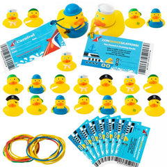 20 Vinyl Ducklings 20 Cards 20 Colorful Rubber Bands Toy Set
