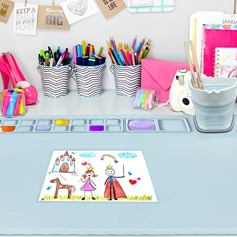 Kids Silicone Painting Mat Paint Palette Nonstick Craft Mat