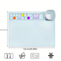 Kids Silicone Painting Mat Paint Palette Nonstick Craft Mat
