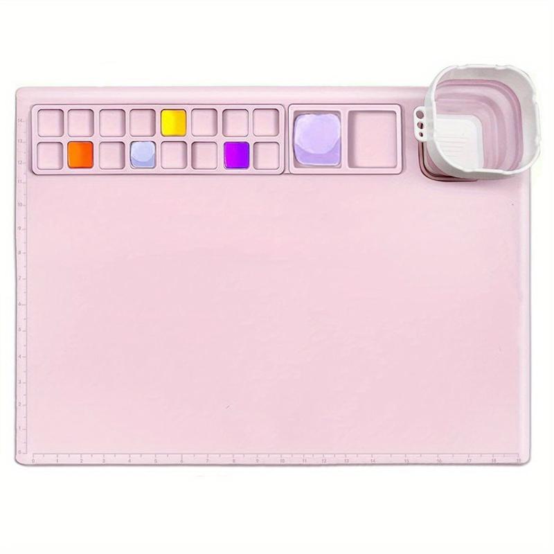 Kids Silicone Painting Mat Paint Palette Nonstick Craft Mat