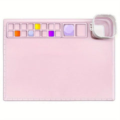 Kids Silicone Painting Mat Paint Palette Nonstick Craft Mat