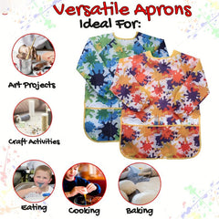 Kids Waterproof Art Smock with Long Sleejsonves & 2 Pockets