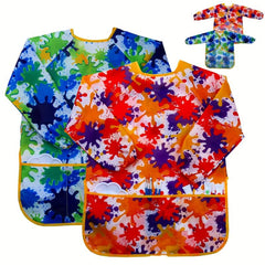 Kids Waterproof Art Smock with Long Sleejsonves & 2 Pockets