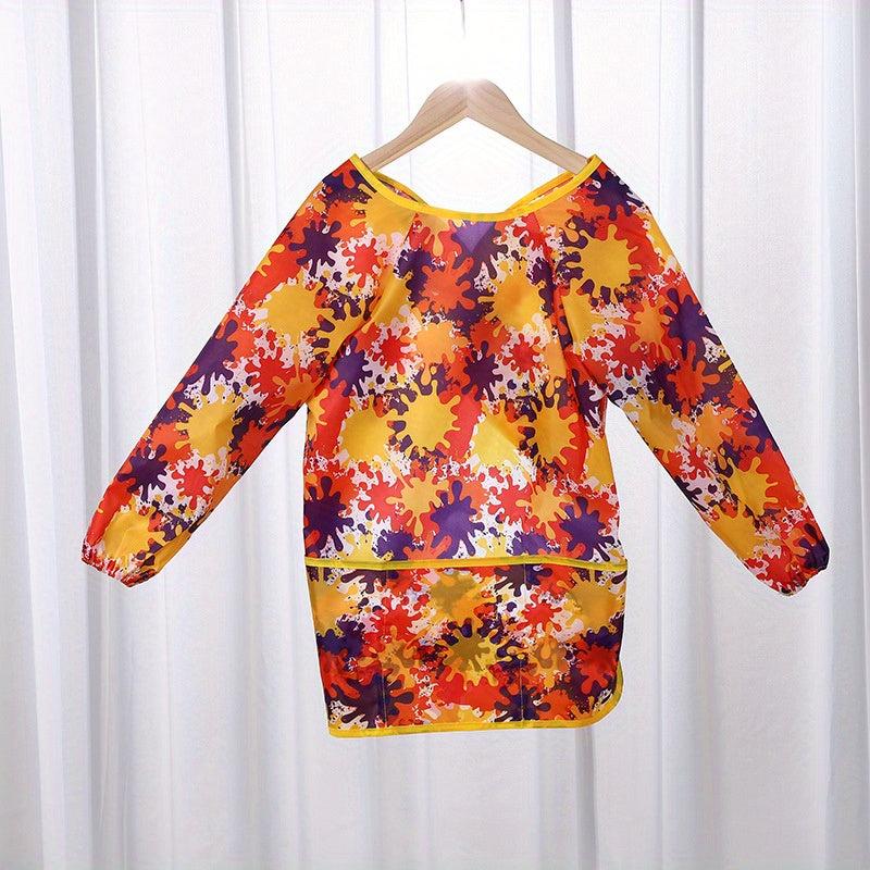 Kids Waterproof Art Smock with Long Sleejsonves & 2 Pockets