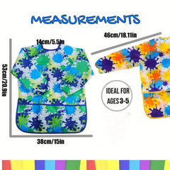 Kids Waterproof Art Smock with Long Sleejsonves & 2 Pockets