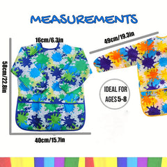 Kids Waterproof Art Smock with Long Sleejsonves & 2 Pockets