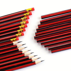 20pcs Golden Red Wooden Pencils Pre Sharpened