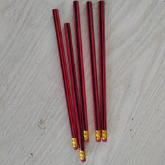 20pcs Golden Red Wooden Pencils Pre Sharpened