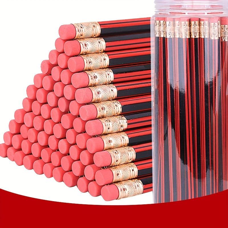 20pcs Golden Red Wooden Pencils Pre Sharpened