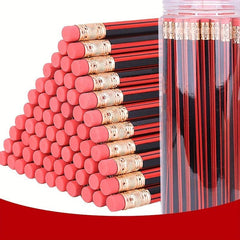 20pcs Golden Red Wooden Pencils Pre Sharpened